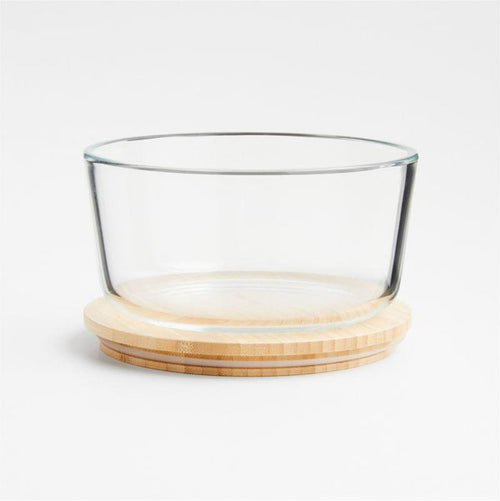 4-Cup Round Glass Storage Container with Bamboo Lid_Crate&Barrel Costa Rica
