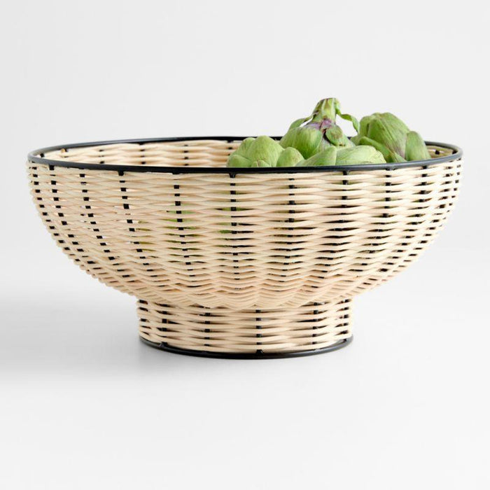 Amira  and Wicker 12" Pedestal Bowl