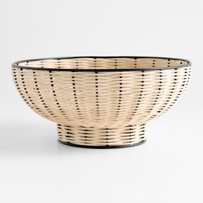 Amira  and Wicker 12" Pedestal Bowl
