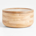 Arla Ash Wood Round Serving Bowl with Portable Lid.