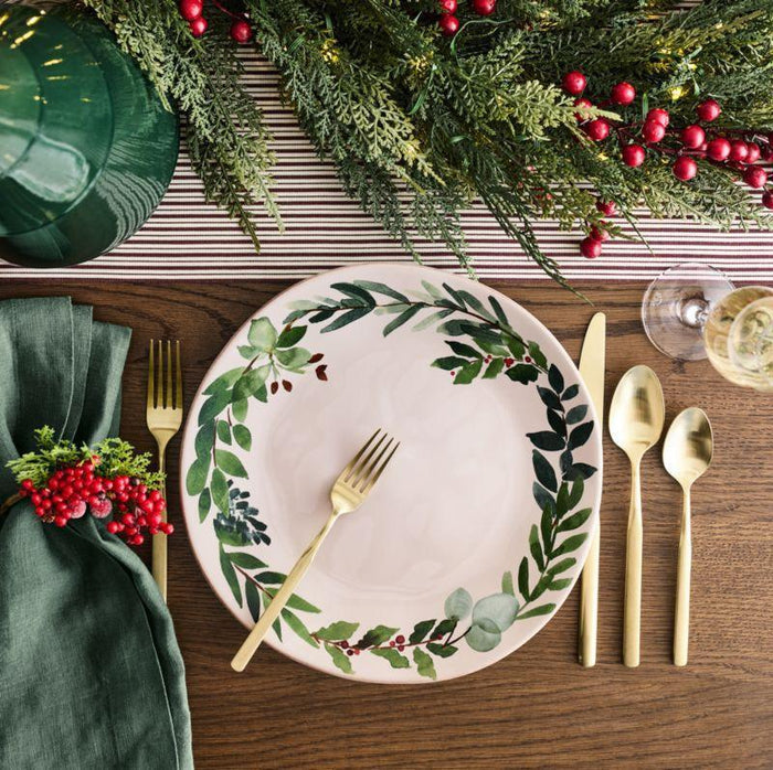 Aspen 120" Striped Organic Cotton Table Runner
