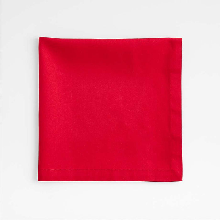 Aspen Cherry Red Organic Cotton Dinner Napkin