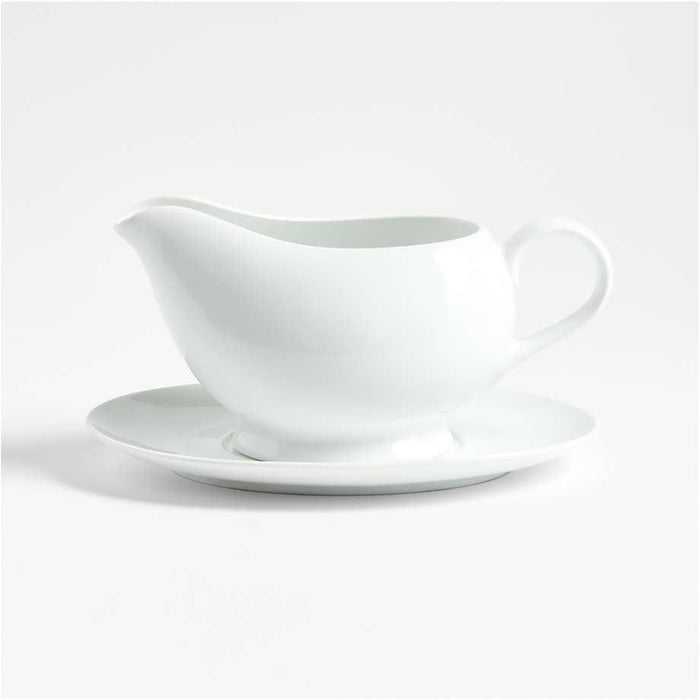 Aspen Porcelain Gravy Boat with Saucer