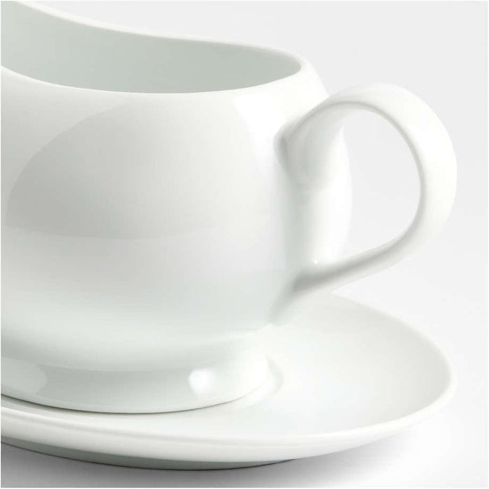Aspen Porcelain Gravy Boat with Saucer