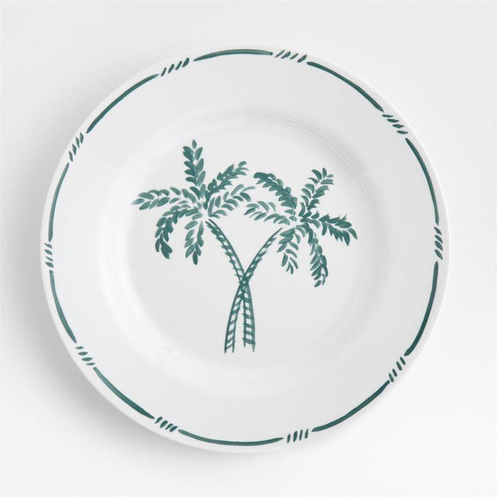 Aspen Rimmed Palm Melamine Dinner Plate