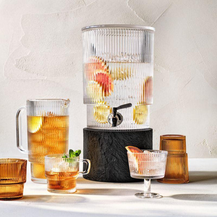 Atwell Ribbed Glass Drink Dispenser