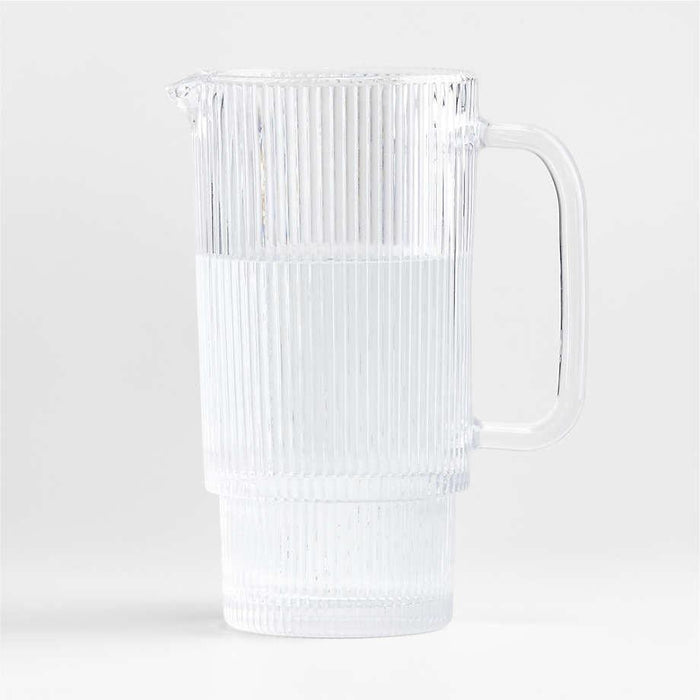 Atwell Ribbed Glass Pitcher.