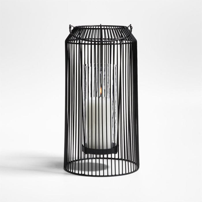 Austell Large Black Metal Outdoor Lantern 17".