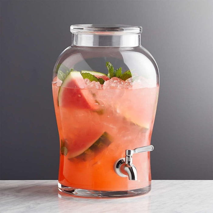Beau 1.75-Gallon Glass Drink Dispenser.