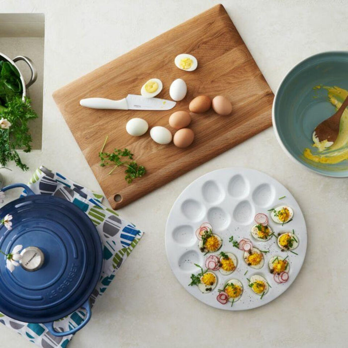 White Ceramic Deviled Egg Serving Platter.