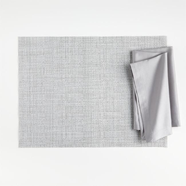 Chilewich ® Rectangular Crepe Silver Easy-Clean Vinyl Placemat.