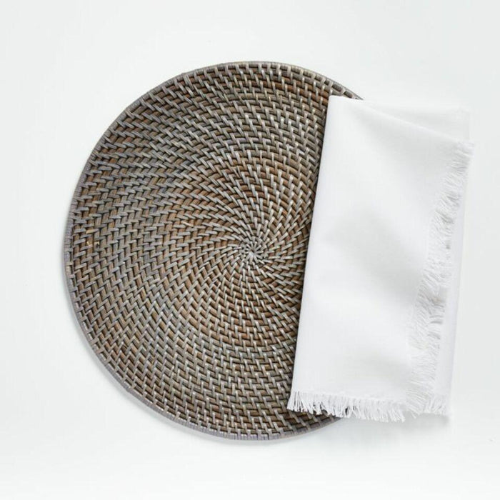 Craft Crisp White Cotton Fringe Napkin.