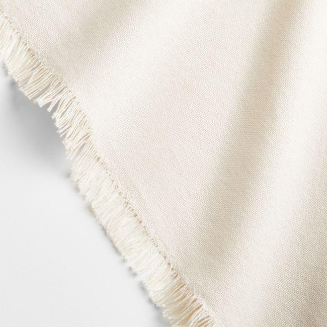 Craft Fringed Birch Beige Cotton Tablecloth