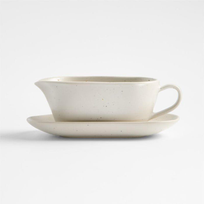 Craft Speckled Stoneware Gravy Boat with Saucer