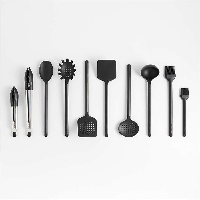Crate & Barrel Black Nylon Slotted Spoon.