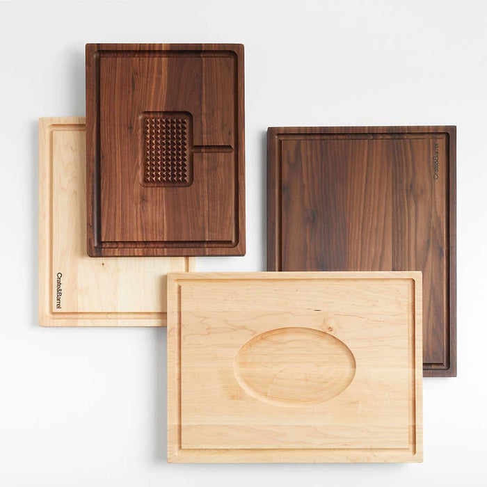 Crate & Barrel Reversible Maple Cutting Board with Meat Rest 24"x18".
