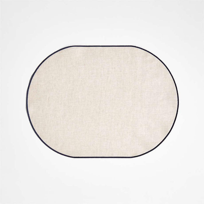 Elevated Linen Easy Care Navy Blue Placemat.
