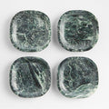 Fern Square Marble Coasters, Set of 4
