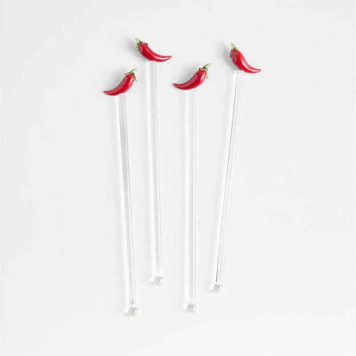 Icon Glass Drink Stirrers, Set of 4