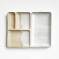 Kaito Rectangle Stoneware Bento Plate.
