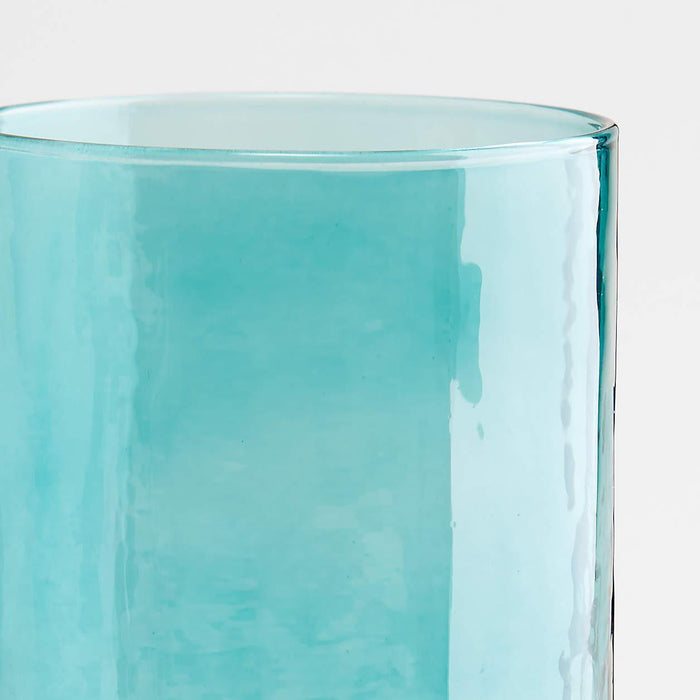 Kuruwa Teal Hammered Glass Tumbler by Eric Adjepong.
