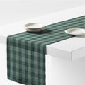 Marin 120" Spruce Green Buffalo Linen Table Runner
