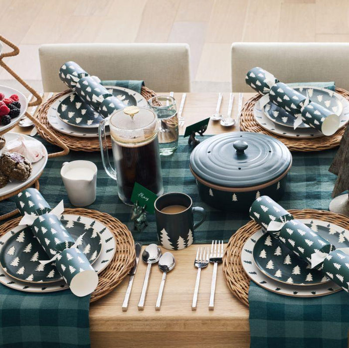 Marin 120" Spruce Green Buffalo Linen Table Runner