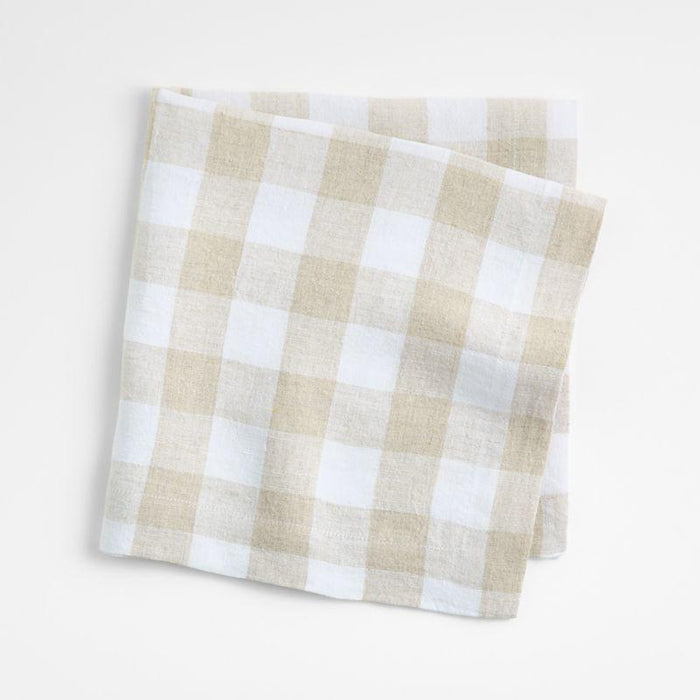Marin Buffalo Check EUROPEAN FLAX ™-Certified Linen Dinner Napkin