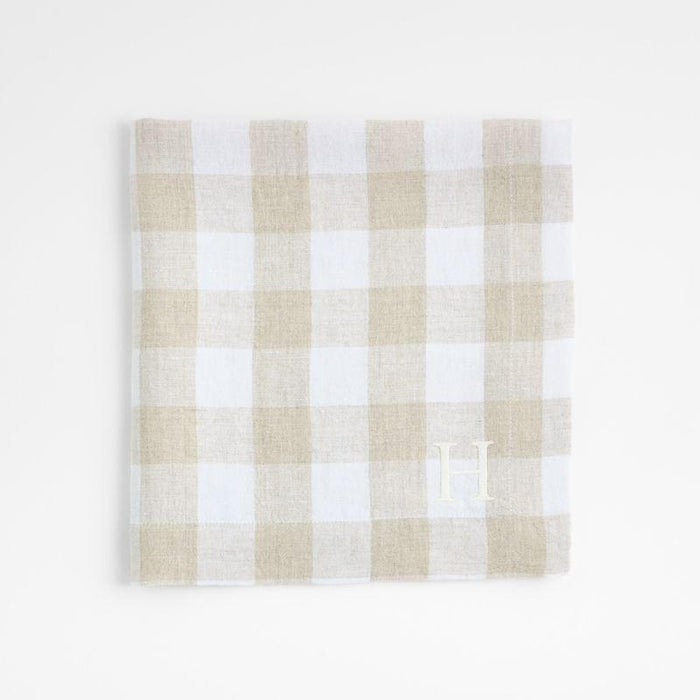 Marin Buffalo Check EUROPEAN FLAX ™-Certified Linen Dinner Napkin