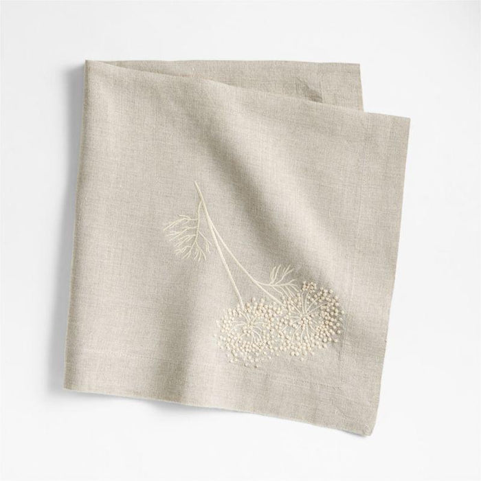 Embroidered herb-themed marin design featuring detailed dill motifs for elegant culinary decor