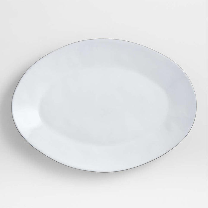Marin White Recycled Stoneware Large Platter.