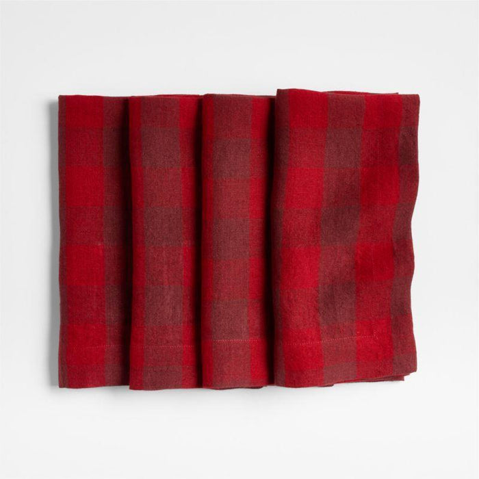 Marin Red Buffalo Check Napkin, Set of 4