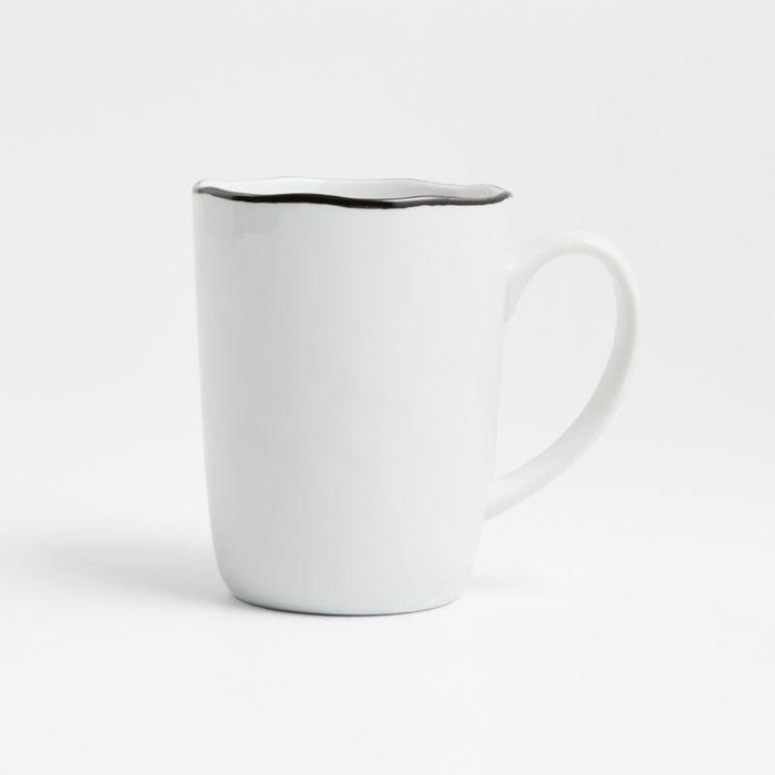 Mercer Black Rim Porcelain Mug.