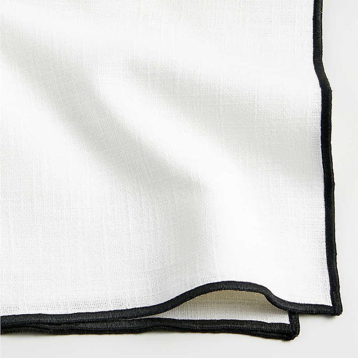 Merrow Stitch Crisp White Organic Cotton Napkin.