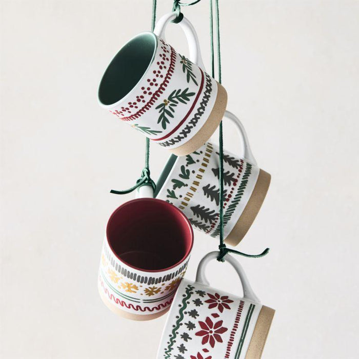 Nordic Fair Isle 14-oz. Stoneware Mugs, Set of 4