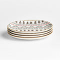 Nordic Fair Isle Stoneware Salad Plates, Set of 4