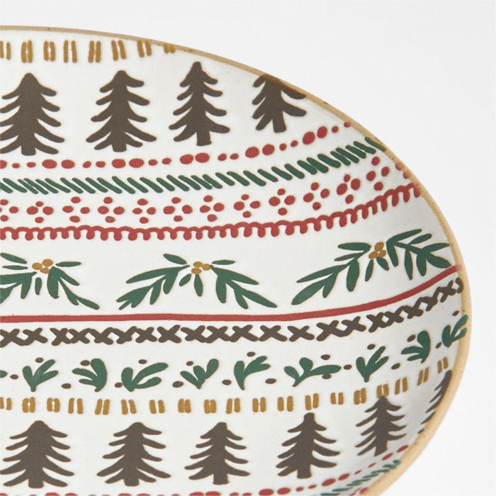 Nordic Fair Isle Stoneware Salad Plates, Set of 4