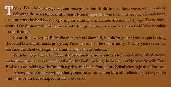 OFF THE RECORD - Peter Mansbridge