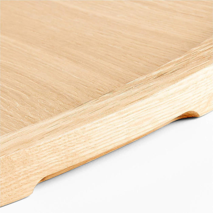 Oval Light Oak Wood Decorative Tray 30".