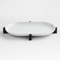 Oven-to-Table Oval Platter with Black Wood Trivet.