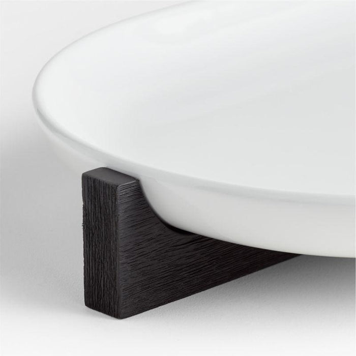 Oven-to-Table Oval Platter with Black Wood Trivet.