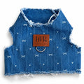 Printed Bow Denim Harness