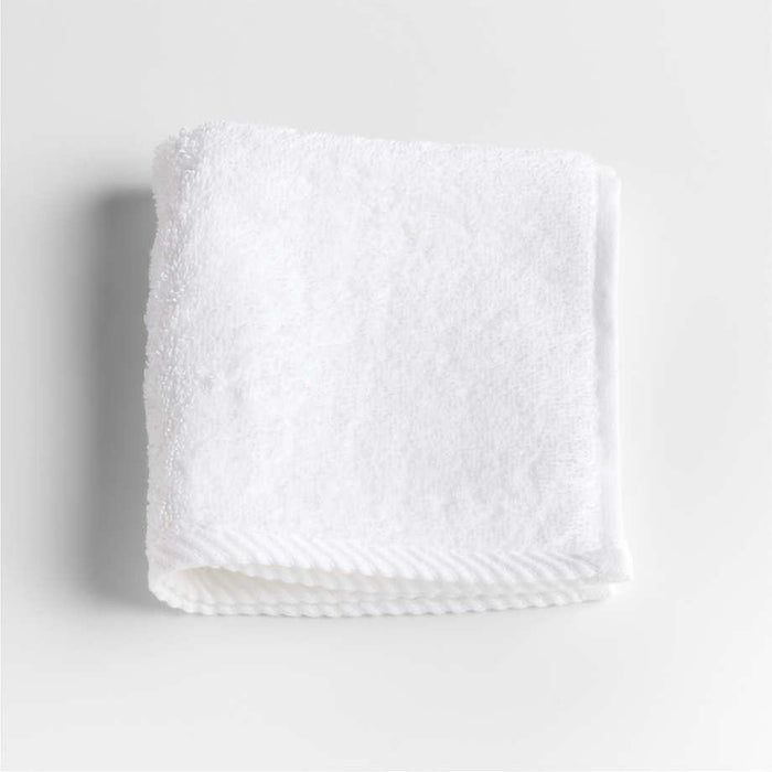 Quick-Dry White Organic Cotton Washcloth.