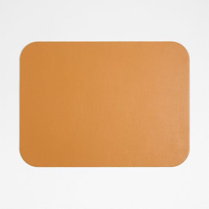 Rizzo Easy Care Recycled Leather Reversible Brown Rectangular Placemat.