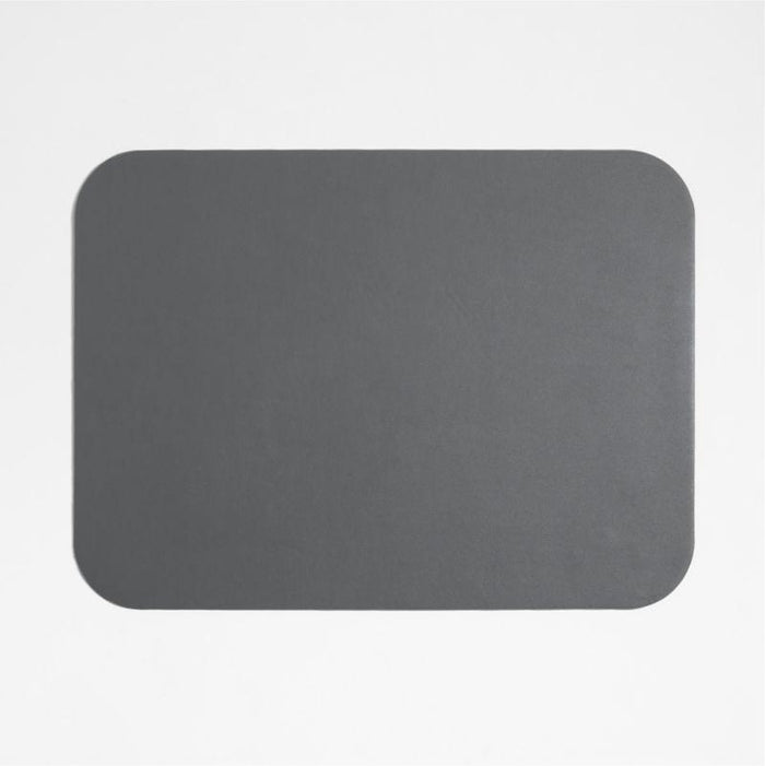 Rizzo Easy Care Recycled Leather Reversible Grey Rectangular Placemat.