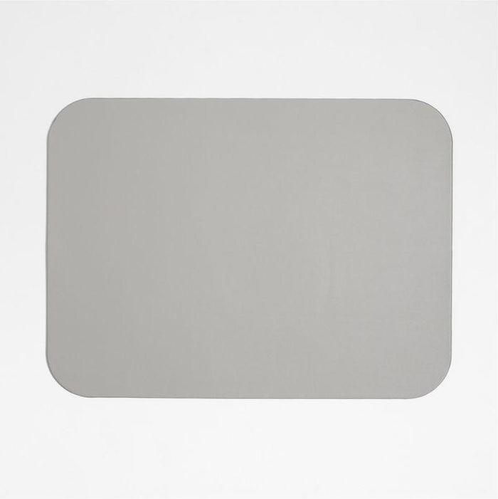 Rizzo Easy Care Recycled Leather Reversible Grey Rectangular Placemat.