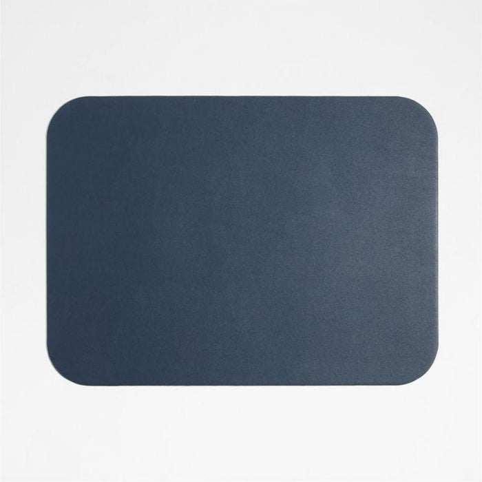 Rizzo Easy Care Recycled Leather Reversible Navy and Natural Rectangular Placemat.