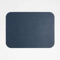 Rizzo Easy Care Recycled Leather Reversible Navy and Natural Rectangular Placemat.