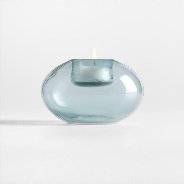 Darwin Blue Rnd Tea Light Hldr.