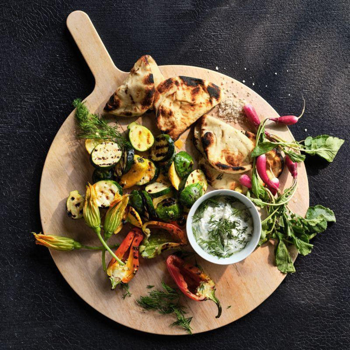 Round Faux Bois Melamine Serving Board